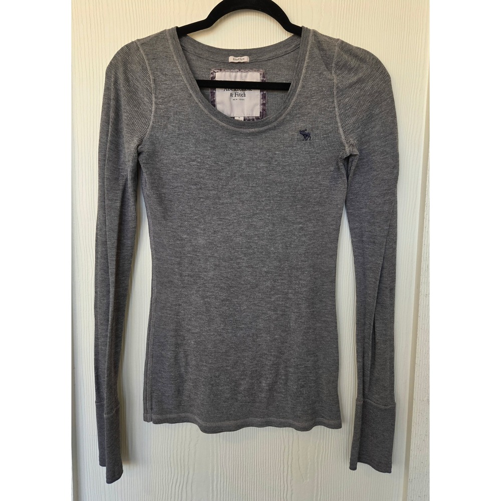 Vintage Y2K Abercrombie & Fitch Waffle Knit Long Sleeve Top M Bella Swan Elena